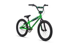 Shredder 20 BMX bike in green with black tires, 20" wheels, alloy frame and handlebars, displayed on white background.